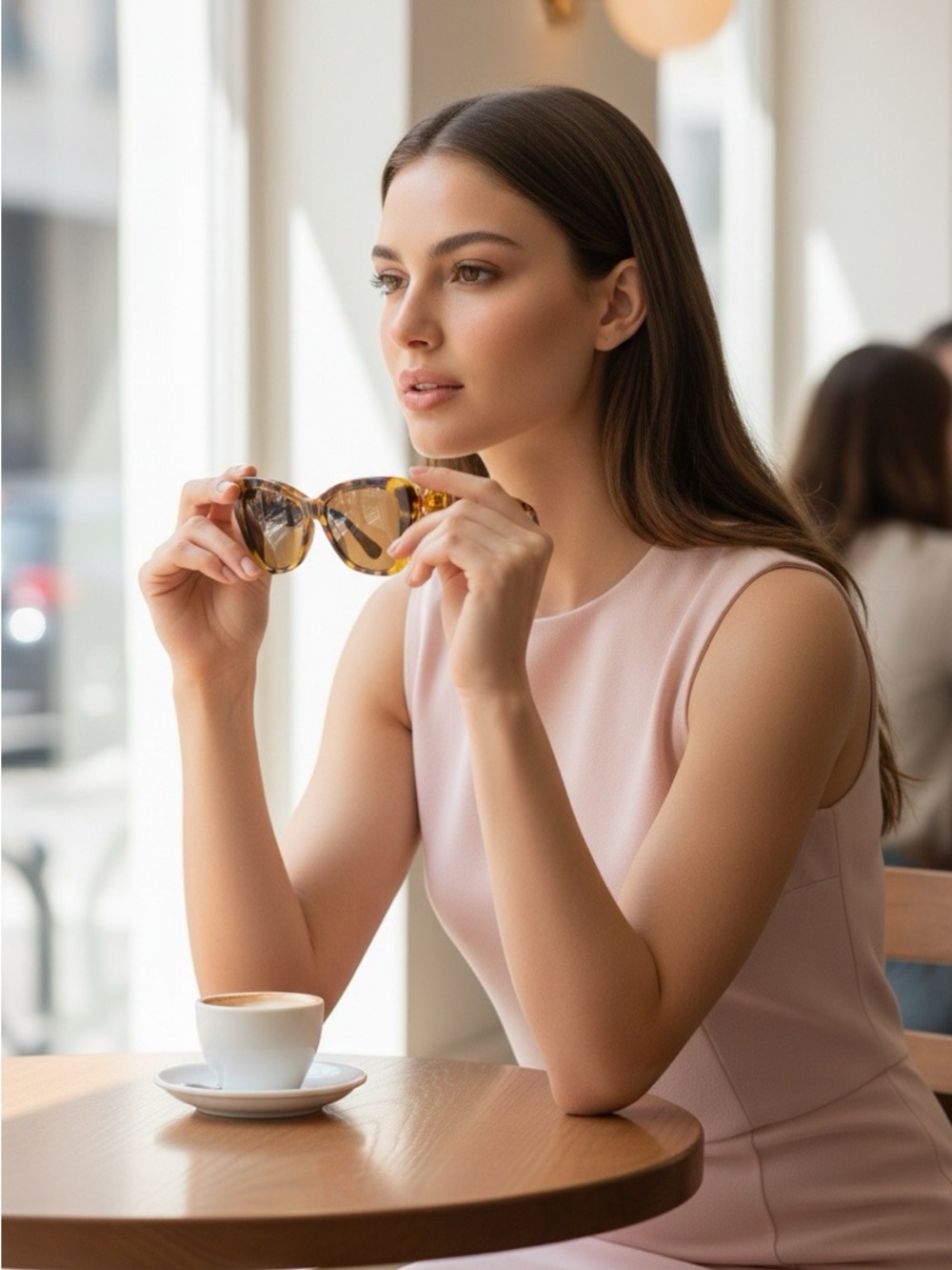Swarovski Tortoiseshell Cat-Eye Sunglasses in Amber Brown